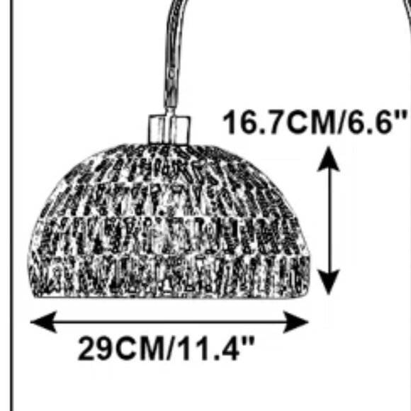 NEW Bay Isle Home Aarzo Natural Rattan Woven Fiber Boho Style Beachy Lamp Shade - Picture 4 of 6